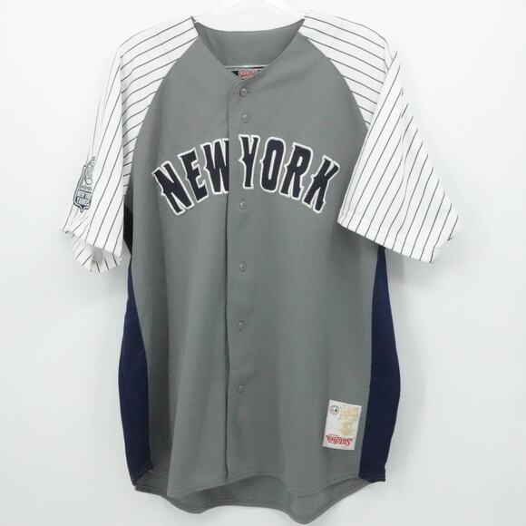 Stitches Other - New York Yankees Jersey Shirt Mens XL Gray White Pinstripe MLB Baseball Stitches